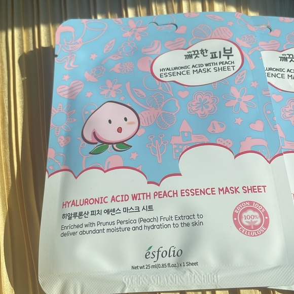 esfolio Hyaluronic Acid With Peach Essence Mask Sheets - Picture 3 of 5